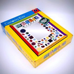 Curiosity Kits Mosaic Mirror Ceramic Tiles Gems Wood Paints Wood Frame Brushes